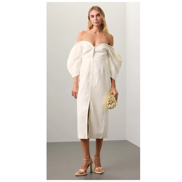 NWT Mara Hoffman Ivory Leonara Dress Size 2 - Picture 1 of 16